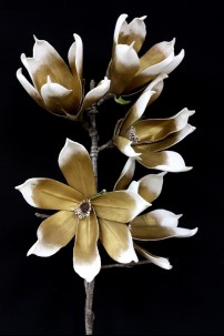 40"H x 10"D BRONZE AND WHITE BLOOMS  [FF2257]