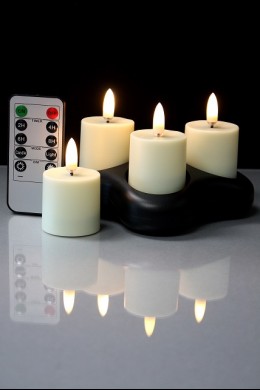 OUT OF STOCK SET OF 4 RADIANCE RECHARGEABLE VOTIVES W/ REMOTE [478245] 