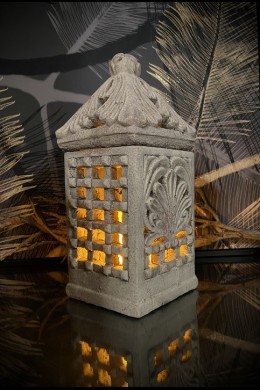 5.25" x 12" SMALL CEMENT LANTERN [479374]