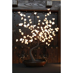 128 LIGHT WHITE BONSAI TREE W LED'S 32"