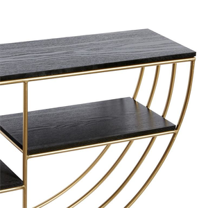 GEOMETRIC WOOD/METAL SHELF 28"W, 15.5"H