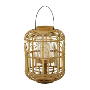 WICKER LANTERN 13"W, 18"H