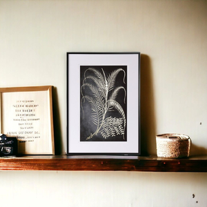 NOIR BOTANICAL II FRAMED & GLAZED 20x27.5"