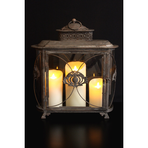 METAL LANTERN 18" H, 15"W