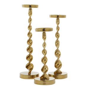GOLD CANDLESTICKS S/3 19",17",14"H