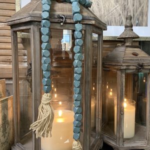 80" WOOD BEADED GARLAND BLUE