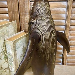 RESIN WHALE, BRONZE,13.5x5.5x16"