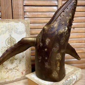 RESIN WHALE, BRONZE,16x5.5x11"