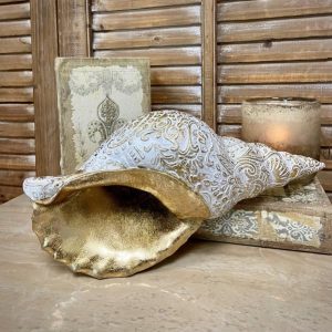 RESIN GOLD-LEAF CONCH,11x5.5x4.5"