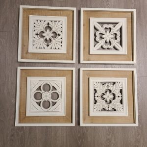 S/4 CAPISTRANO WALL DÉCOR METAL & WOOD   14x1.25x14