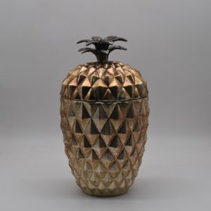 15.25"H ANTIQUE GLASS PINEAPPLE CANISTER