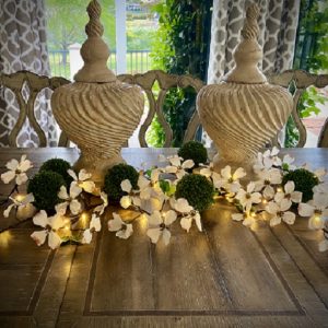 70" DOGWOOD GARLAND WITH 40 WARM WHITE LEDS