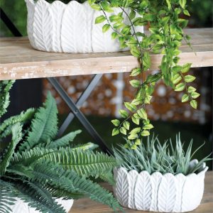 CER PLNTR WHT S/3 10", 12", 16"W