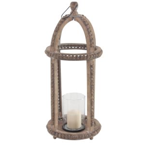 OPEN LANTERN W/ BEAD DETAILING 11.5"W, 28"H