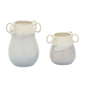 S/2 CERAMIC VASES 12", 8" H