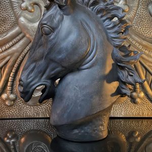 POLYSTONE HORSE SCULPTURE, BROWN 22X7X25"