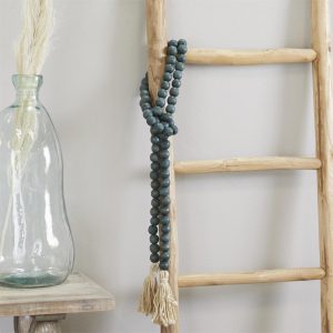 80" WOOD BEADED GARLAND SEA GREEN