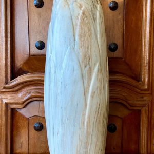 MARBLEIZED FINISH CERAMIC VASE 7'W, 21"H