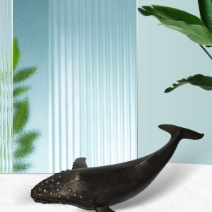 RESIN WHALE, BRONZE, 34.5x20.5x9"