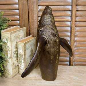 RESIN WHALE, BRONZE,13.5x5.5x16"