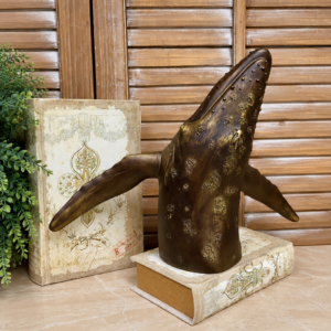 RESIN WHALE, BRONZE,16x5.5x11"