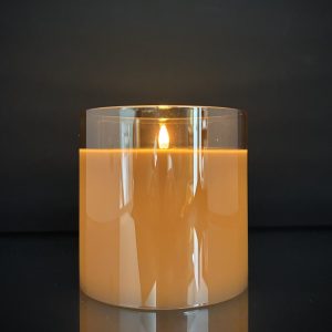 RADIANCE LG. PILLAR CANDLE, CHAMPAGNE 5.75x5.75"