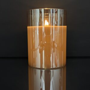 RADIANCE LG. PILLAR CANDLE, CHAMPAGNE 5.75x7.75"