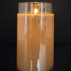 RADIANCE LG. PILLAR CANDLE, CHAMPAGNE 5.75x9.75"