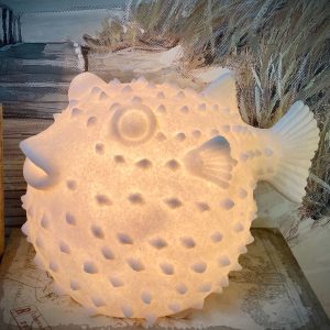 PUFFER FISH LAMP, 12.5"