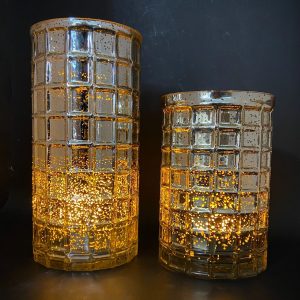 SILVER MERCURY VASE 5"Dx10"H