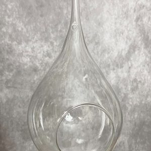 5"Dx9"H GLASS TEARDROP TEA LIGHT HOLDER