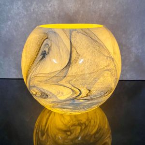 MARBLEIZED VASE 10"Dx8.5"H