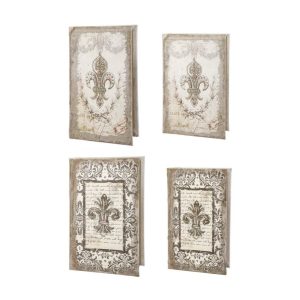 BOOK BOXES S/4  2L: 11x7x3" 2S 8x5x2"