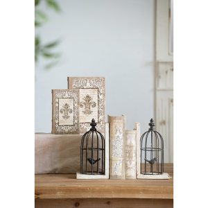 BOOK BOXES S/4  2L: 11x7x3" 2S 8x5x2"