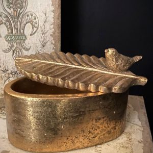 GILDED TRINKET BOX, OVAL