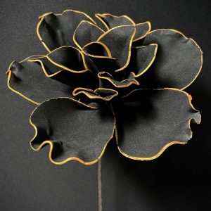 BLACK/GOLD FOAM FLOWER 19x10"