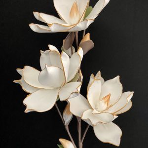 WHITE/GOLD FOAM FLOWER 33.5x16"