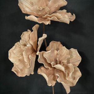WOOD-GRAIN BEIGE FOAM FLOWER 35"LX9"D