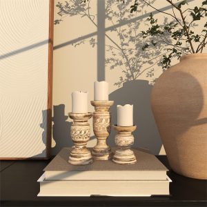 WD CANDLE HOLDER S/3 6", 8", 10"H