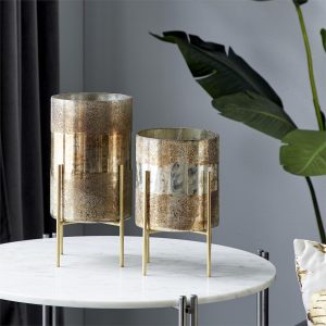 S/2 GLASS HURRICANES 10", 12"H