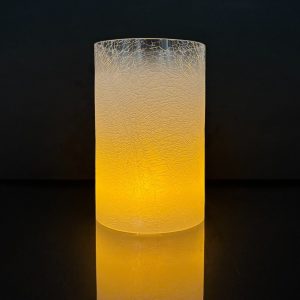 4x7.25" H WHITE CRACKLE/ FROSTED CYLINDER - SMALL