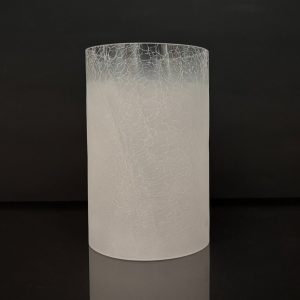 4x7.25" H WHITE CRACKLE/ FROSTED CYLINDER - SMALL