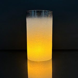 4x7.25" H GREY CRACKLE/ FROSTED CYLINDER - SMALL