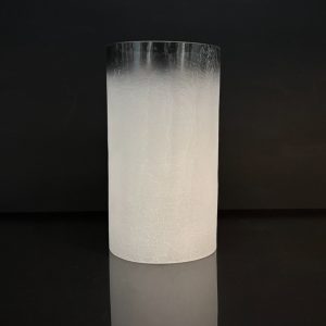 4x7.25" H GREY CRACKLE/ FROSTED CYLINDER - SMALL