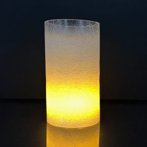 5x7.5" WHITE CRACKLE/FROSTED CYLINDER - MEDIUM