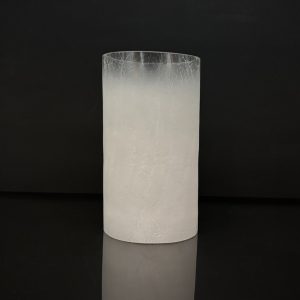 5x7.5" WHITE CRACKLE/FROSTED CYLINDER - MEDIUM