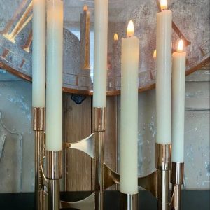 MODERN METALLIC TAPER HOLDER - GOLD, 20.5" L, 8 H"