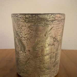 ETCHED HARVEST VOTIVE HOLDER 4X4X4.5"