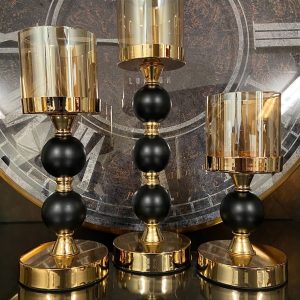 S/3 NORA CANDLESTICKS 9.8/13/16"H