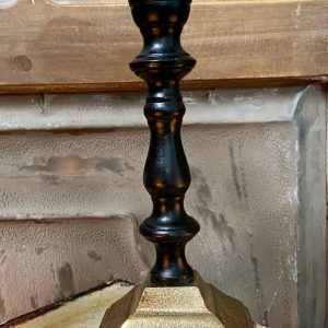 CANDLESTICK, BLK/GLD SMALL 3x3x7.5